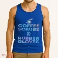 Funny Medical Cute Gift: Coffee Scrubs And Rubber Gloves Tank Top thumb 3