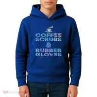 Funny Medical Cute Gift: Coffee Scrubs And Rubber Gloves Kids Hoodie thumb 4
