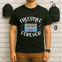 Freestyle Music Cute Boombox Retro Dance Music T-Shirt thumb 6