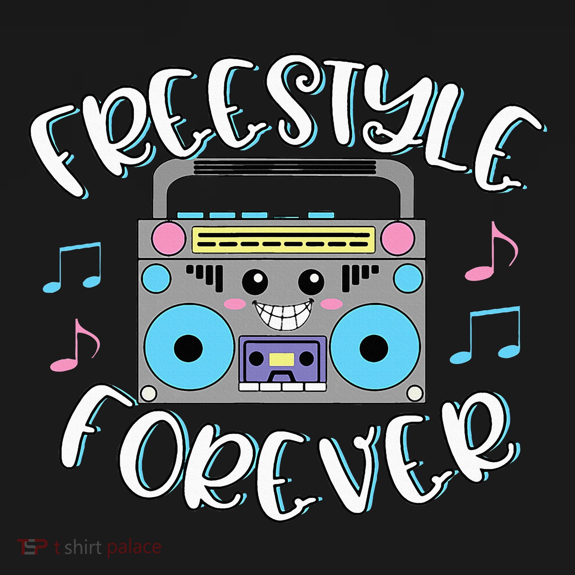 Freestyle Music Cute Boombox Retro Dance Music T-Shirt