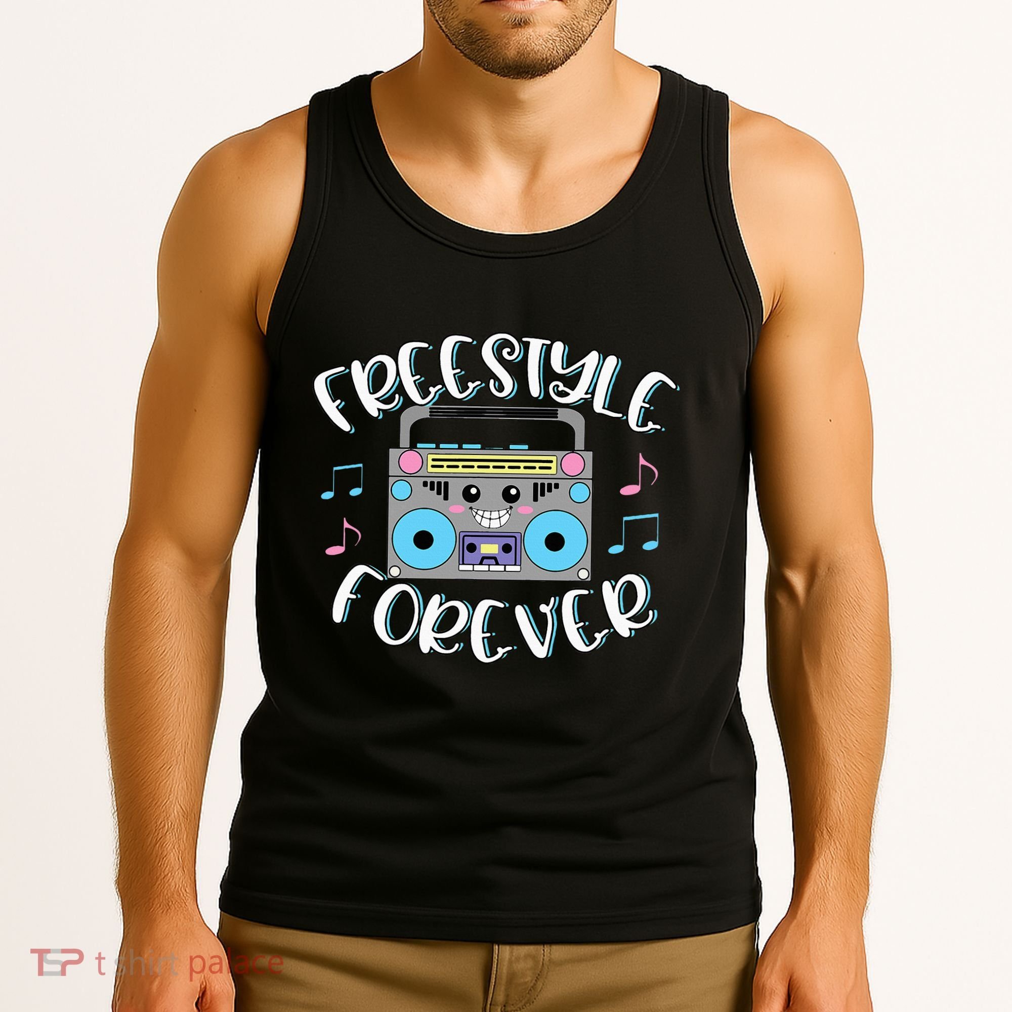 Freestyle Music Cute Boombox Retro Dance Music Tank Top