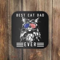 Funny Maine Coon Cat Best Cat Dad Ever Funny Cat Maine Coon Coaster thumb 0