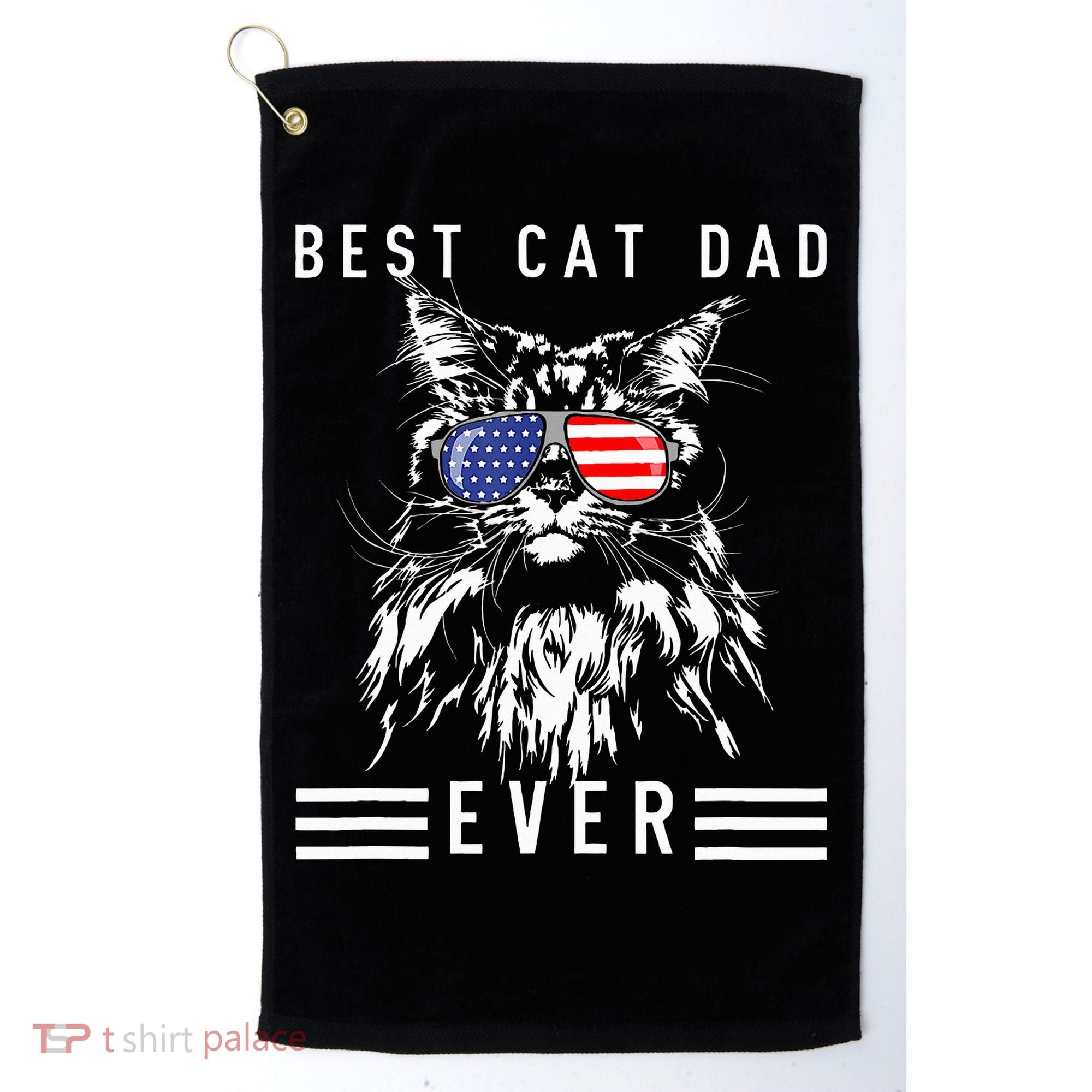 Funny Maine Coon Cat Best Cat Dad Ever Funny Cat Maine Coon Golf Towel