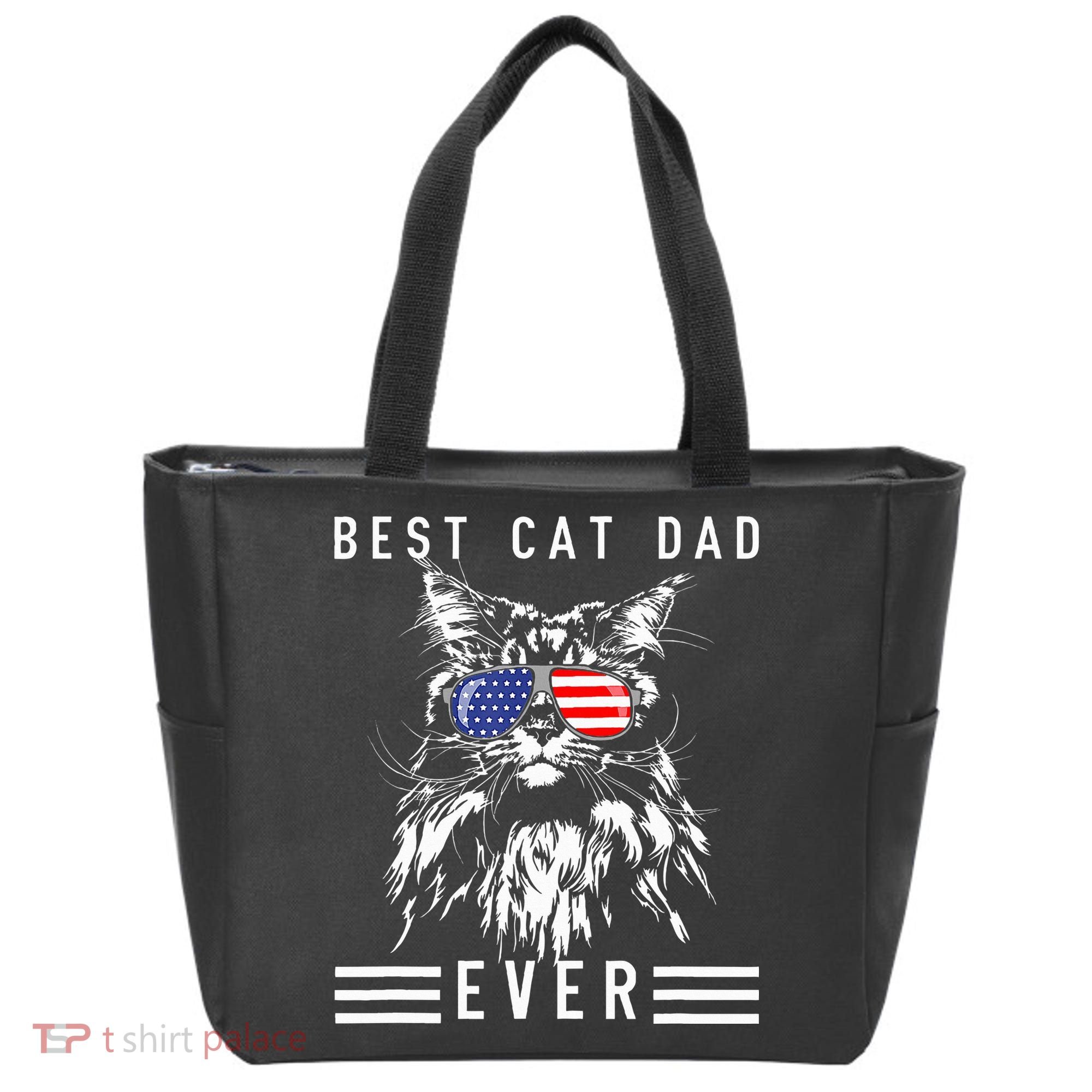 Funny Maine Coon Cat Best Cat Dad Ever Funny Cat Maine Coon Tote Bag
