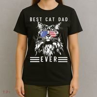 Funny Maine Coon Cat Best Cat Dad Ever Funny Cat Maine Coon T-Shirt thumb 4