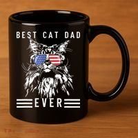 Funny Maine Coon Cat Best Cat Dad Ever Funny Cat Maine Coon 11oz C Handle Ceramic Mug thumb 3