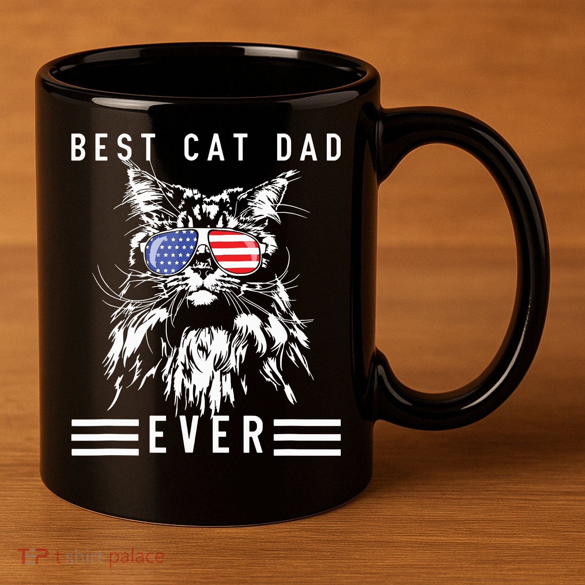 Funny Maine Coon Cat Best Cat Dad Ever Funny Cat Maine Coon 11oz C Handle Ceramic Mug