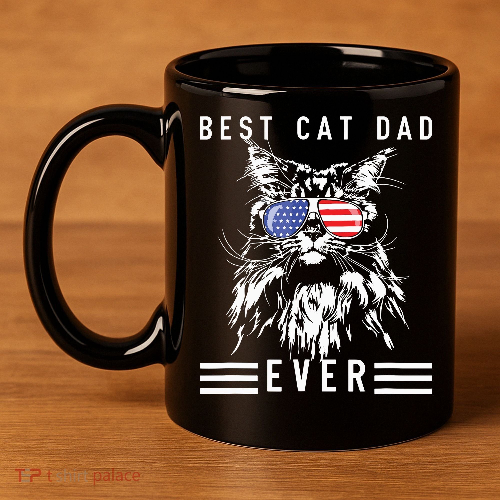 Funny Maine Coon Cat Best Cat Dad Ever Funny Cat Maine Coon 11oz C Handle Ceramic Mug