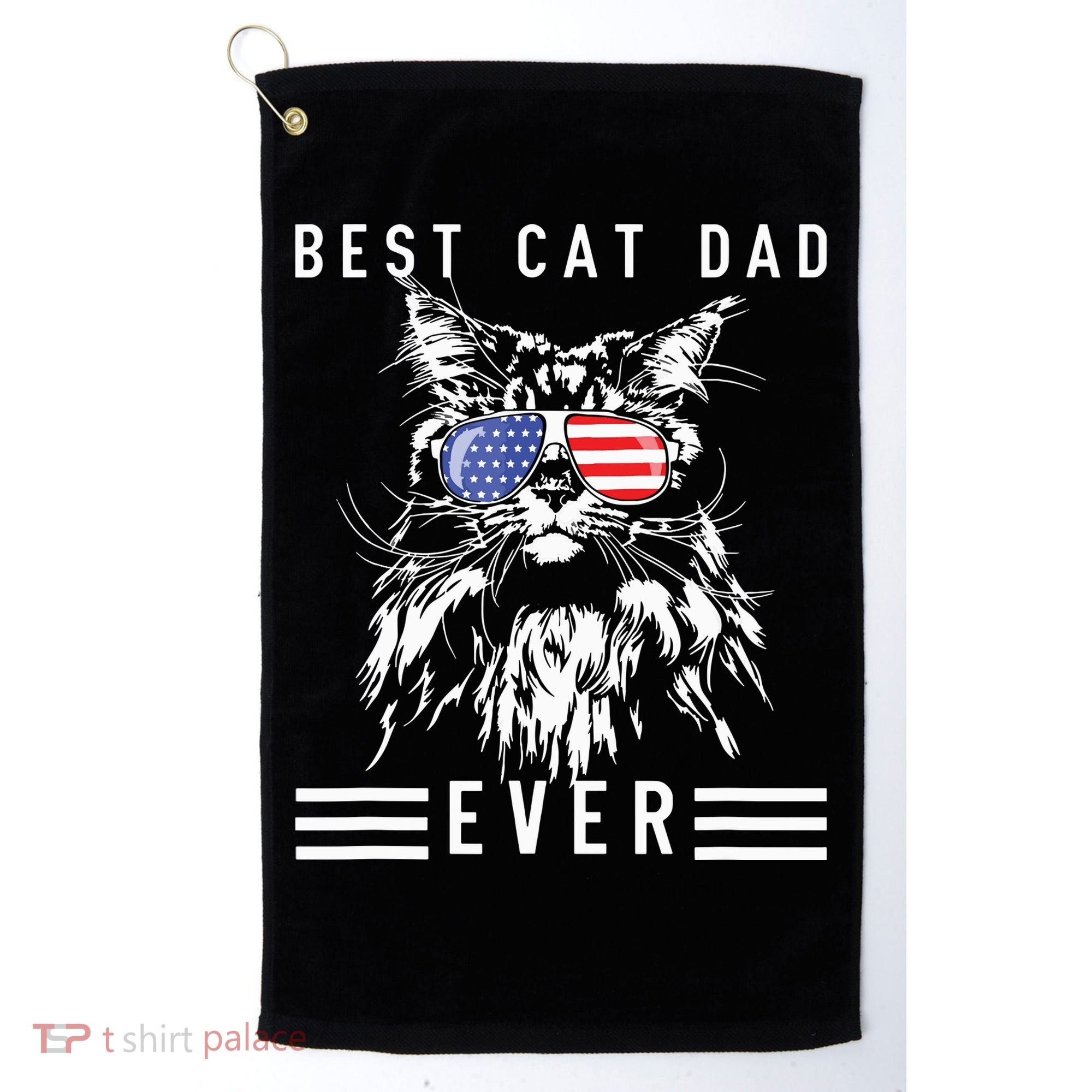 Funny Maine Coon Cat Best Cat Dad Ever Funny Cat Maine Coon Golf Towel