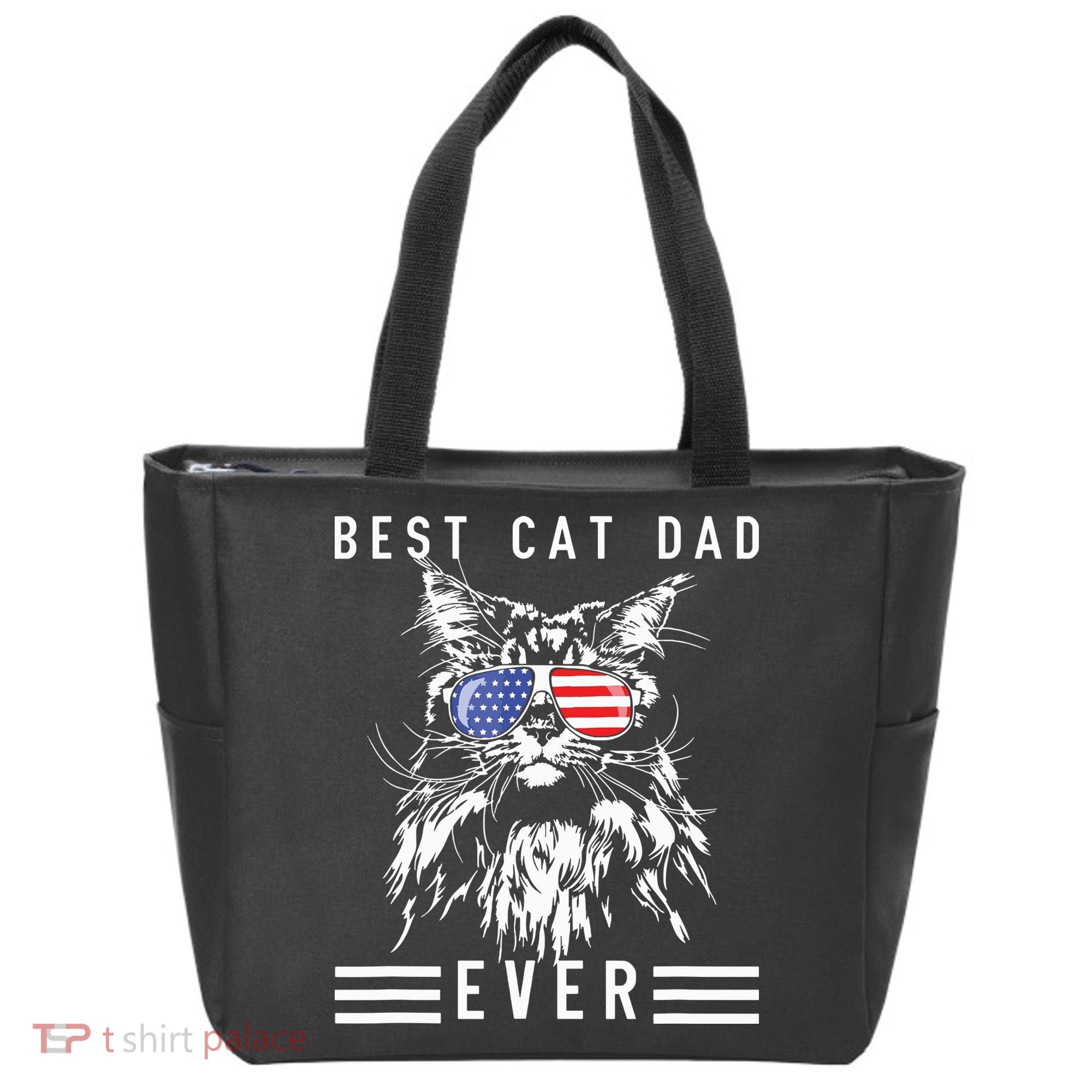 Funny Maine Coon Cat Best Cat Dad Ever Funny Cat Maine Coon Tote Bag