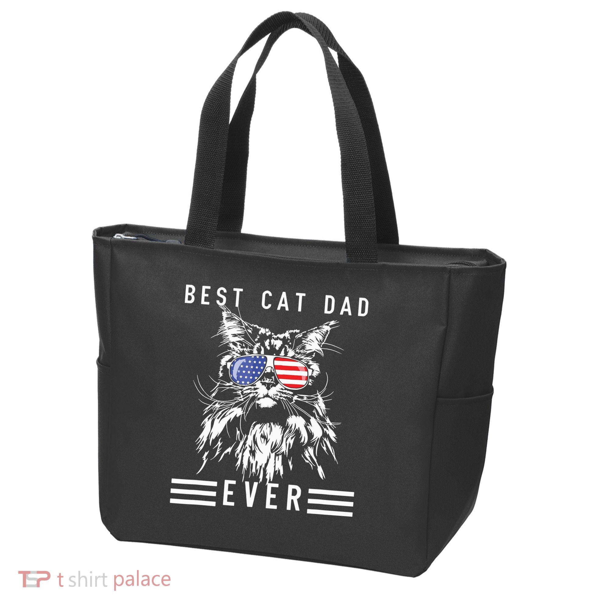 Funny Maine Coon Cat Best Cat Dad Ever Funny Cat Maine Coon Tote Bag