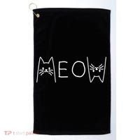 Funny Meow Cat Meow Kitty Cats Meow Golf Towel thumb 0