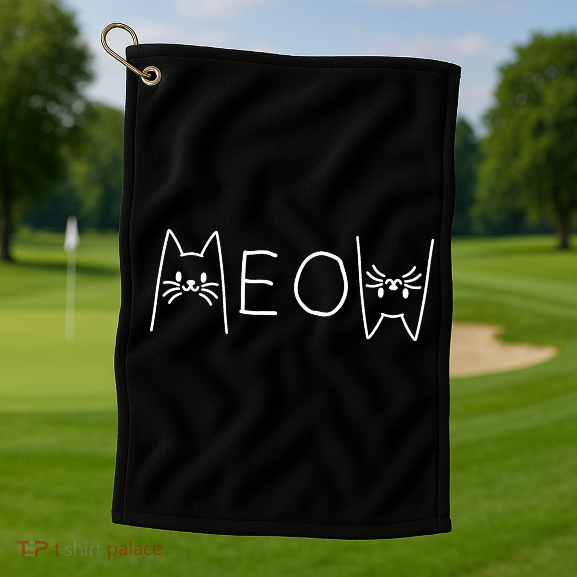 Funny Meow Cat Meow Kitty Cats Meow Golf Towel