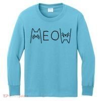 Funny Meow Cat Meow Kitty Cats Meow Kids Long Sleeve Shirt thumb 0
