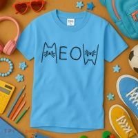 Funny Meow Cat Meow Kitty Cats Meow Kids T-Shirt thumb 3