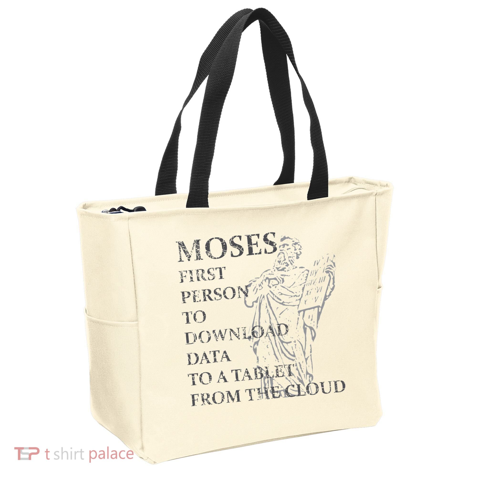 Funny Moses Christian Praise Commandments Humor Tote Bag