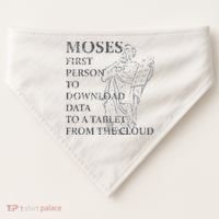 Funny Moses Christian Praise Commandments Humor USA-Made Doggie Bandana thumb 0