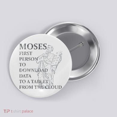 Funny Moses Christian Praise Commandments Humor Button