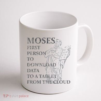 Funny Moses Christian Praise Commandments Humor Coffee Mug back