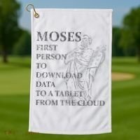 Funny Moses Christian Praise Commandments Humor Golf Towel thumb 1