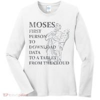 Funny Moses Christian Praise Commandments Humor Women's Long Sleeve Shirt thumb 0