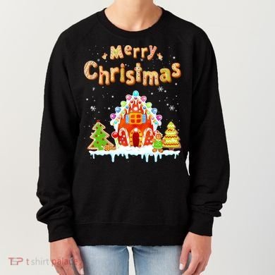 Funny Merry Christmas Gingerbread House Baking Candy Cane Women's Sweatshirt