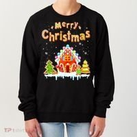 Funny Merry Christmas Gingerbread House Baking Candy Cane Women's Sweatshirt thumb 0
