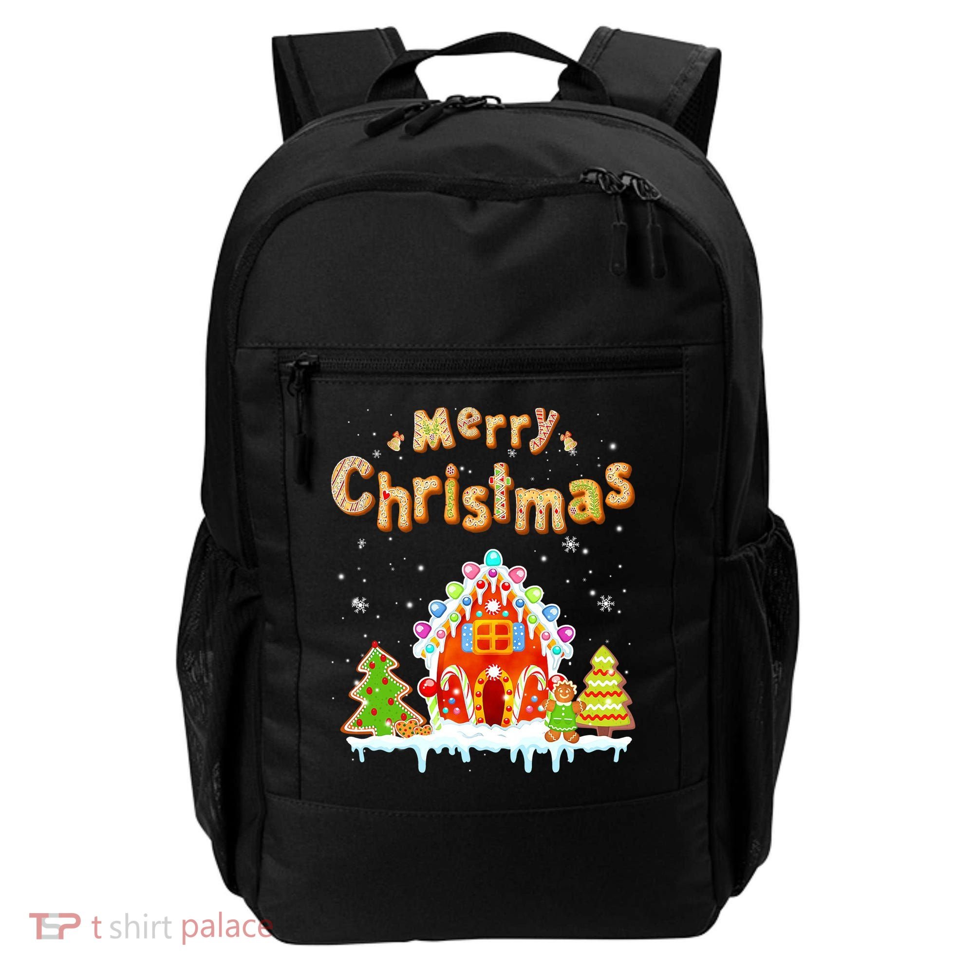 Funny Merry Christmas Gingerbread House Baking Candy Cane Backpack