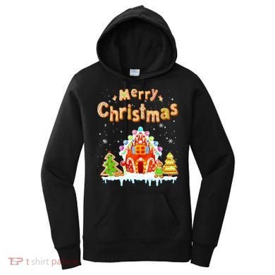 Funny Merry Christmas Gingerbread House Baking Candy Cane Women's Hoodie