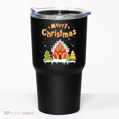 Funny Merry Christmas Gingerbread House Baking Candy Cane Tumbler