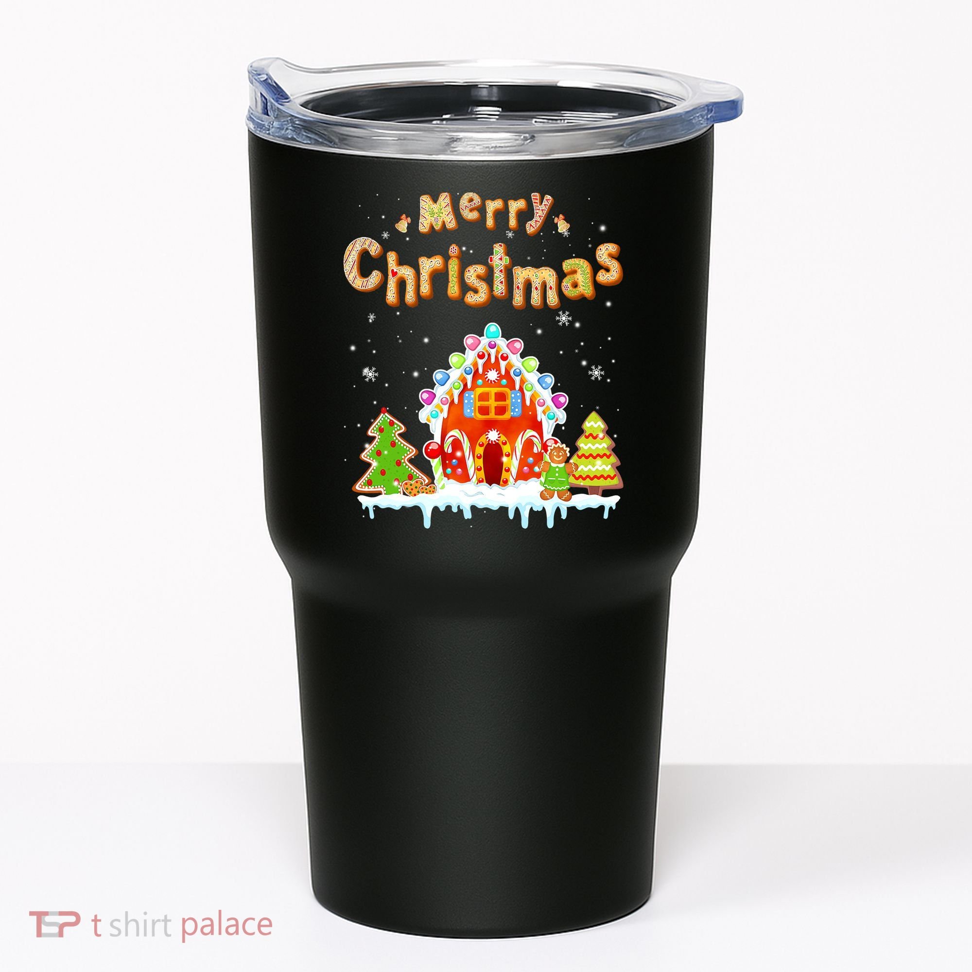 Funny Merry Christmas Gingerbread House Baking Candy Cane Tumbler
