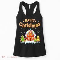 Funny Merry Christmas Gingerbread House Baking Candy Cane Women's Tank Top thumb 0