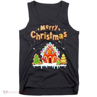 Funny Merry Christmas Gingerbread House Baking Candy Cane Tank Top