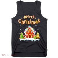Funny Merry Christmas Gingerbread House Baking Candy Cane Tank Top thumb 0