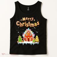 Funny Merry Christmas Gingerbread House Baking Candy Cane Tank Top thumb 2