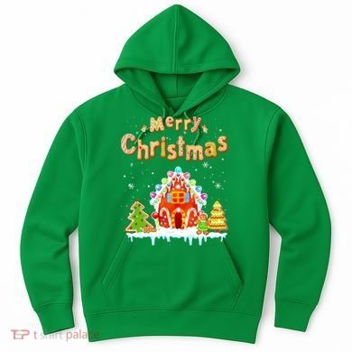 Funny Merry Christmas Gingerbread House Baking Candy Cane Hoodie