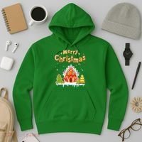 Funny Merry Christmas Gingerbread House Baking Candy Cane Hoodie thumb 3
