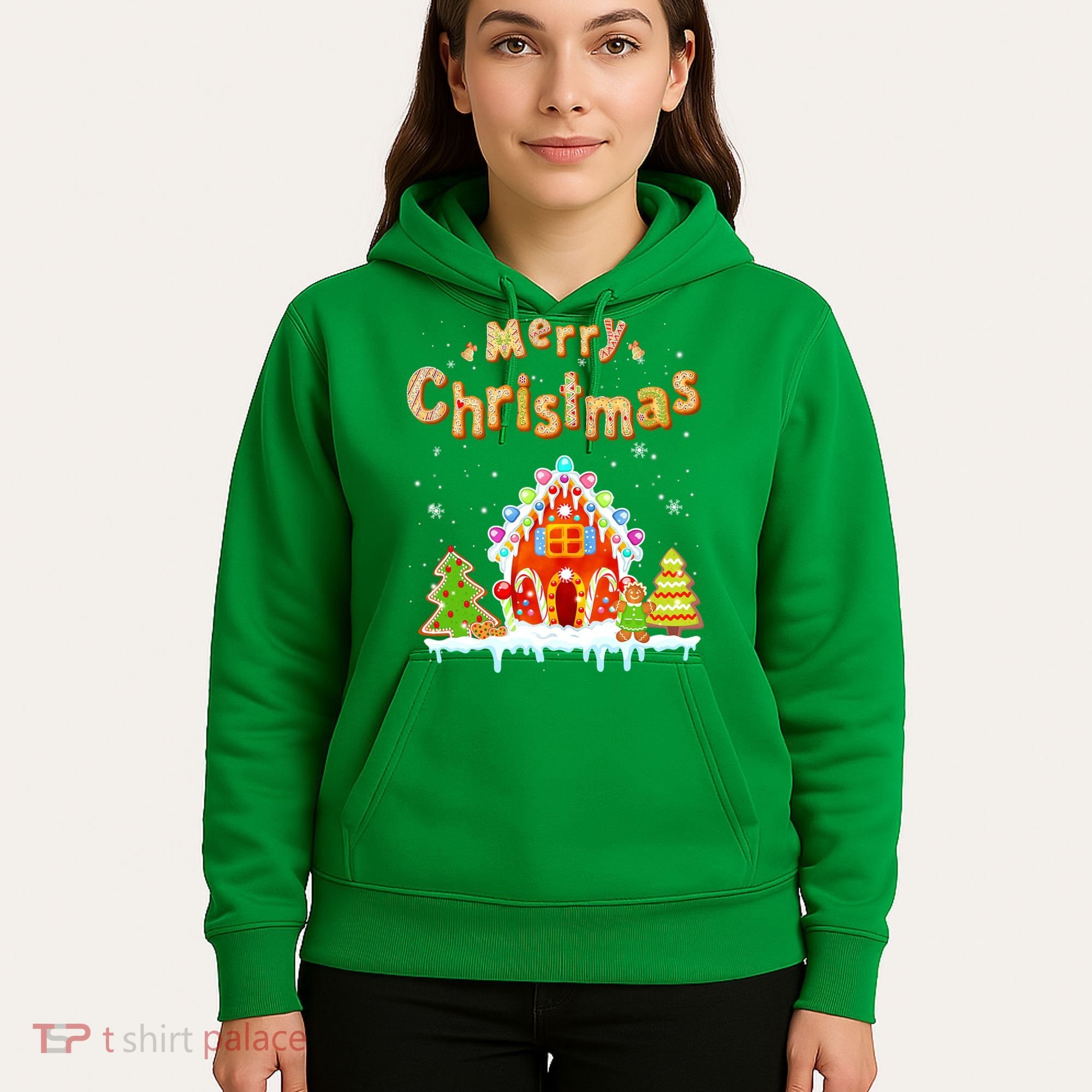 Funny Merry Christmas Gingerbread House Baking Candy Cane Hoodie