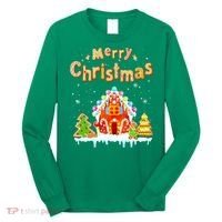 Funny Merry Christmas Gingerbread House Baking Candy Cane Long Sleeve Shirt thumb 0