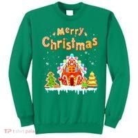 Funny Merry Christmas Gingerbread House Baking Candy Cane Sweatshirt thumb 0