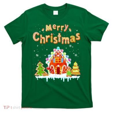 Funny Merry Christmas Gingerbread House Baking Candy Cane T-Shirt