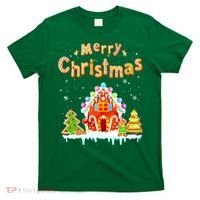 Funny Merry Christmas Gingerbread House Baking Candy Cane T-Shirt thumb 0