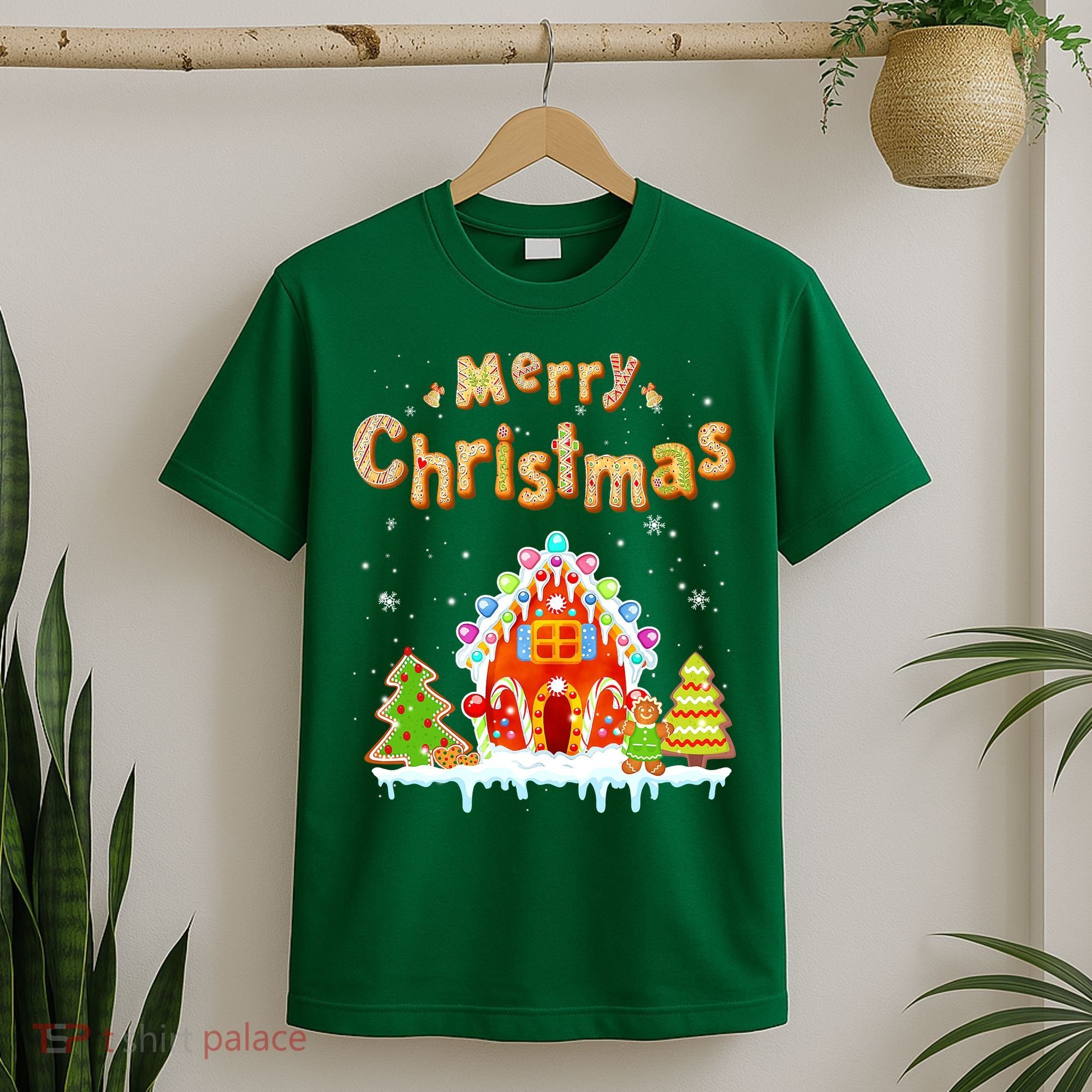 Funny Merry Christmas Gingerbread House Baking Candy Cane T-Shirt