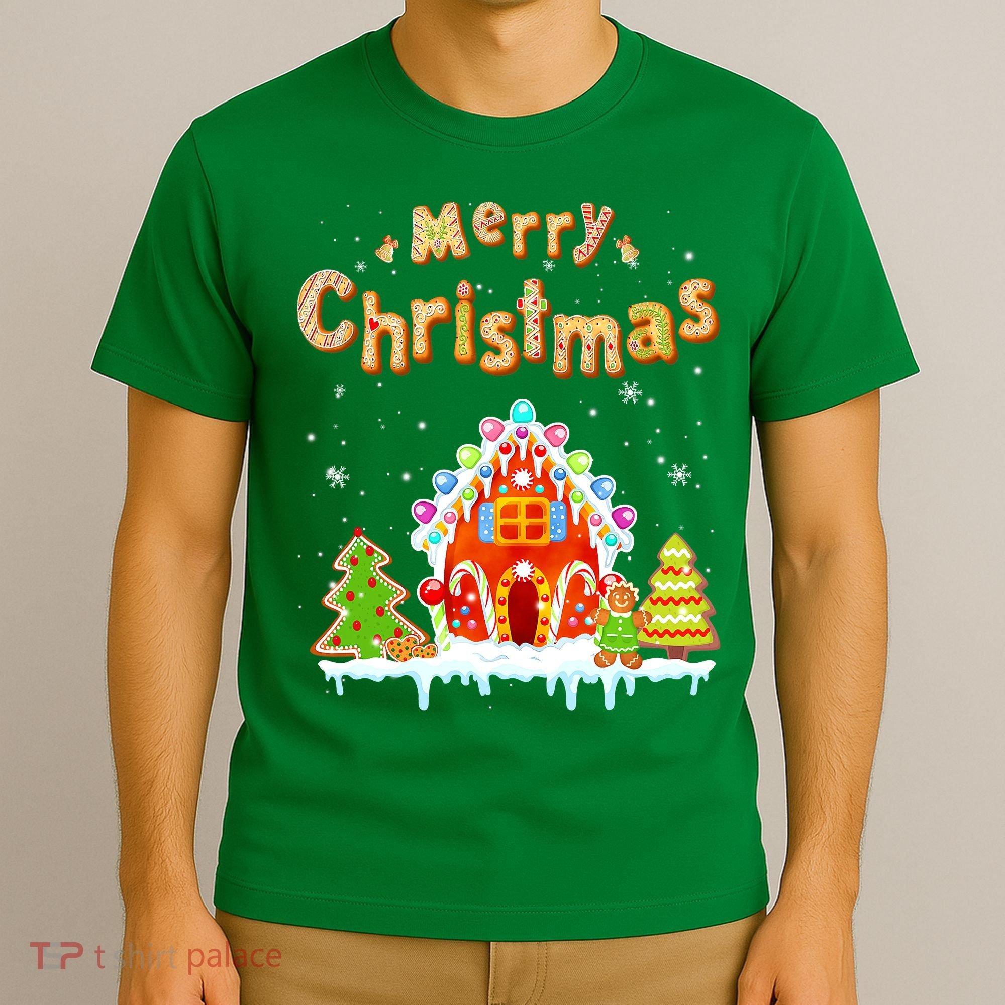 Funny Merry Christmas Gingerbread House Baking Candy Cane T-Shirt