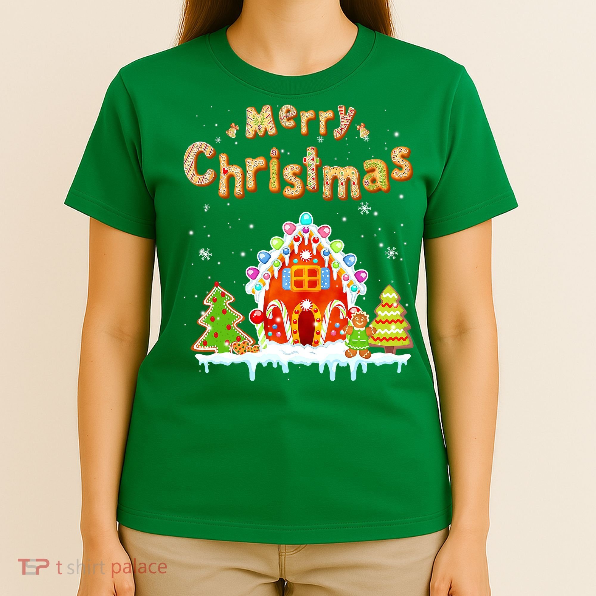 Funny Merry Christmas Gingerbread House Baking Candy Cane T-Shirt