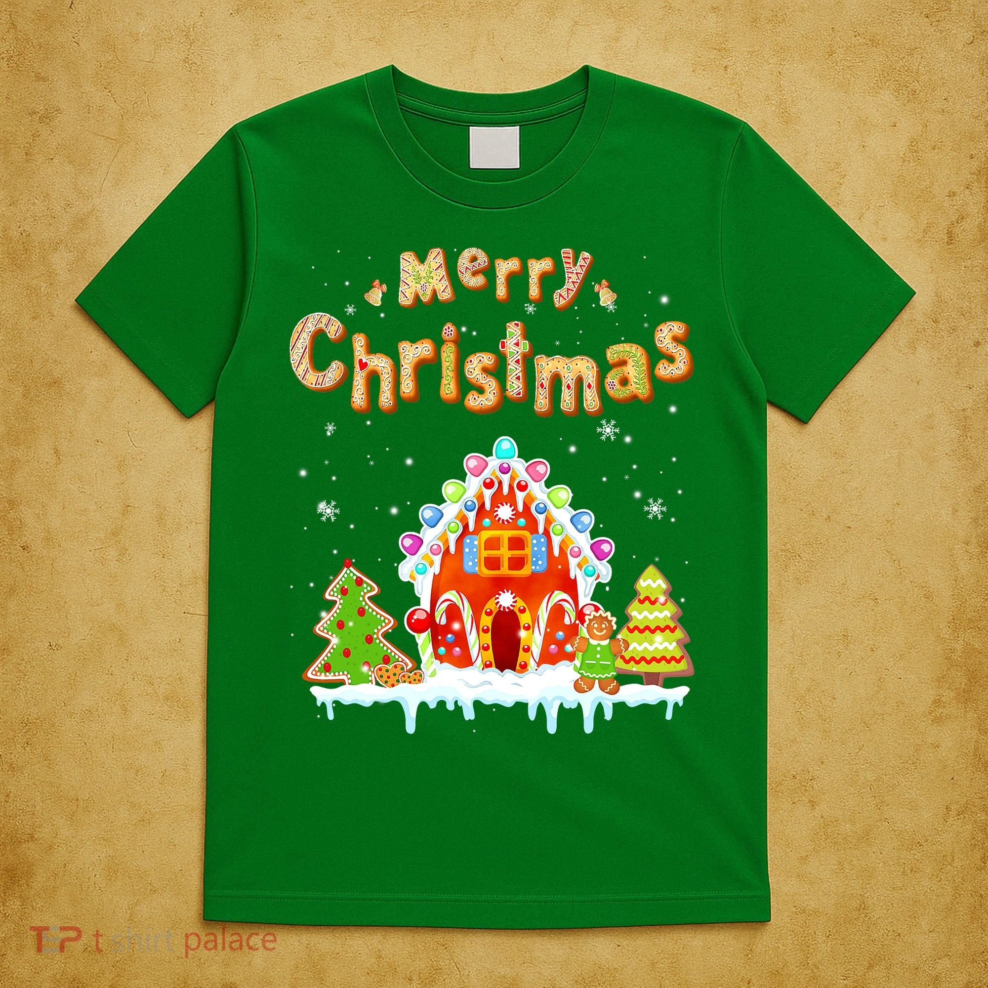 Funny Merry Christmas Gingerbread House Baking Candy Cane T-Shirt