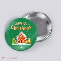 Funny Merry Christmas Gingerbread House Baking Candy Cane Button thumb 0
