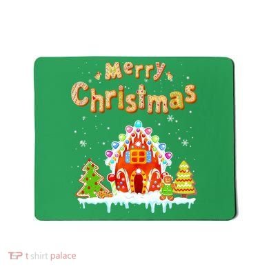 Funny Merry Christmas Gingerbread House Baking Candy Cane Mousepad