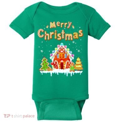 Funny Merry Christmas Gingerbread House Baking Candy Cane Baby Bodysuit