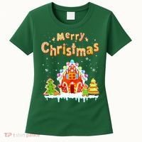 Funny Merry Christmas Gingerbread House Baking Candy Cane Women's T-Shirt thumb 0